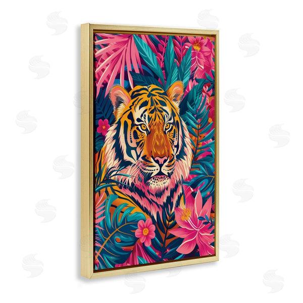 Stupell Industries LSR Design Studio | Tropical Tiger Among Leaves