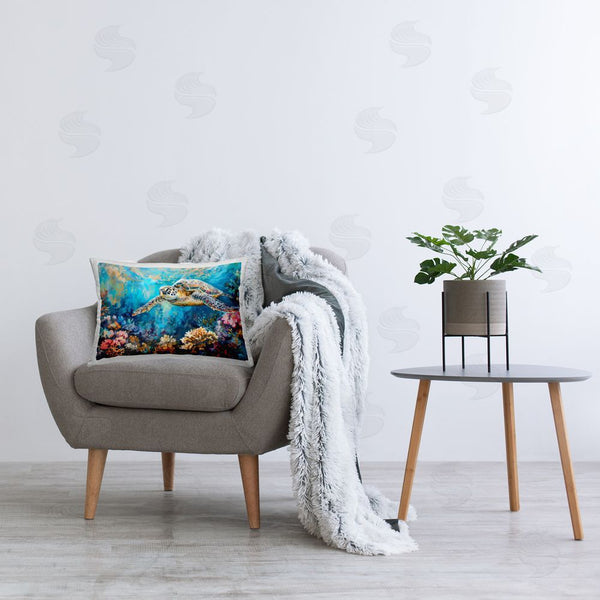 Stupell Industries LSR Design Studio | Turtle's Underwater World Printed Throw Pillow