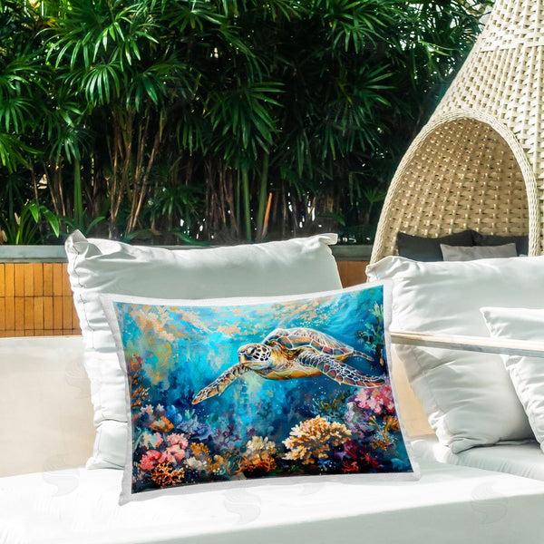 Stupell Industries LSR Design Studio | Turtle's Underwater World Printed Throw Pillow