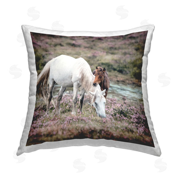 stupell industries LSR Design Studio | Two Horses in Nature Printed Throw Pillow