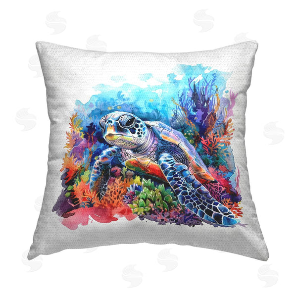 Stupell Industries LSR Design Studio | Undersea Turtle & Coral Printed Throw Pillow