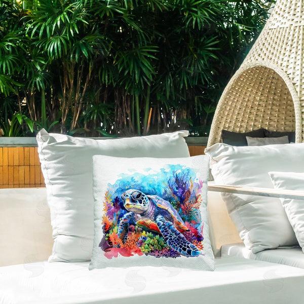 Stupell Industries LSR Design Studio | Undersea Turtle & Coral Printed Throw Pillow