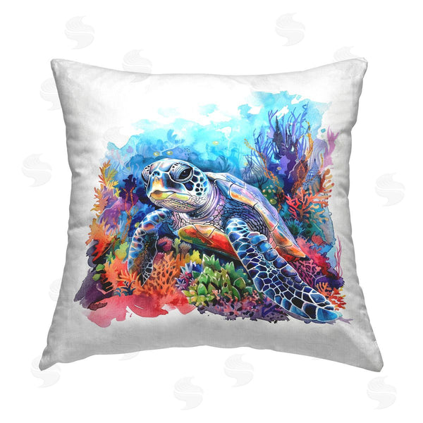 stupell industries LSR Design Studio | Undersea Turtle & Coral Printed Throw Pillow