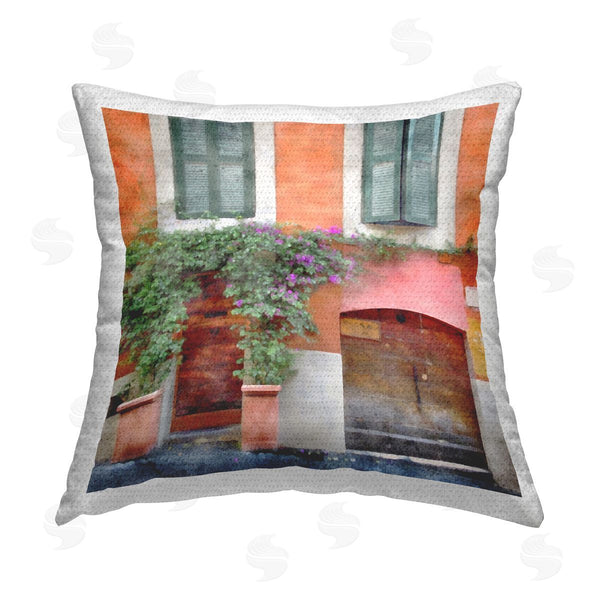 Stupell Industries LSR Design Studio | Urban Doorway With Ivy Printed Throw Pillow