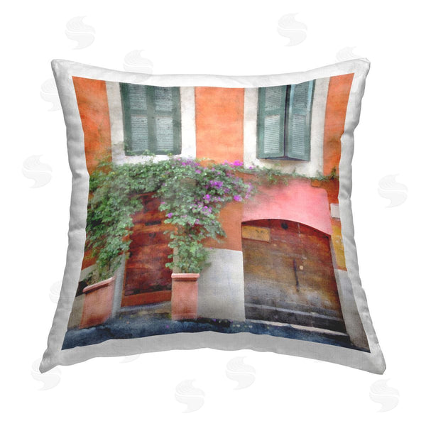 stupell industries LSR Design Studio | Urban Doorway with Ivy Printed Throw Pillow