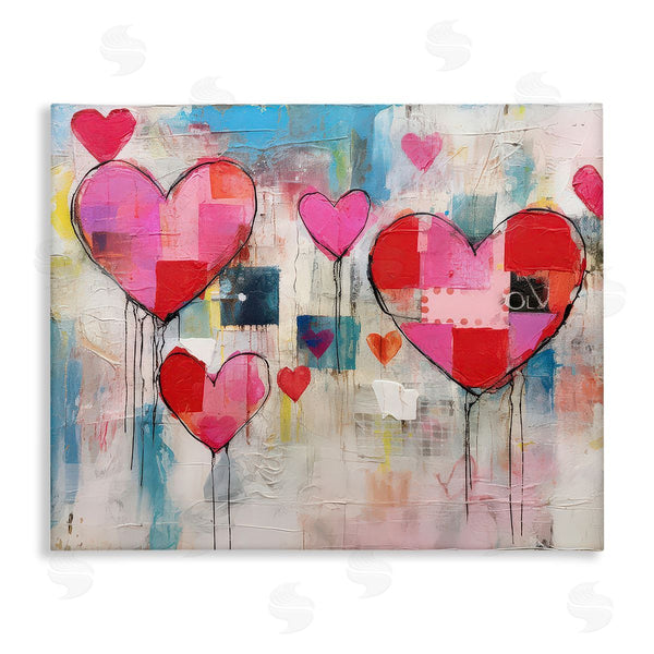 stupell industries LSR Design Studio | Urban Hearts Painting Collage Wall Art