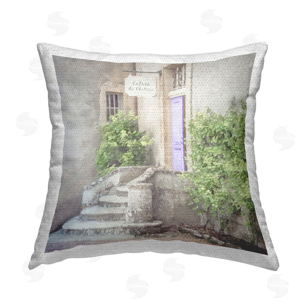 Stupell Industries LSR Design Studio | Violet Door Architecture Printed Throw Pillow