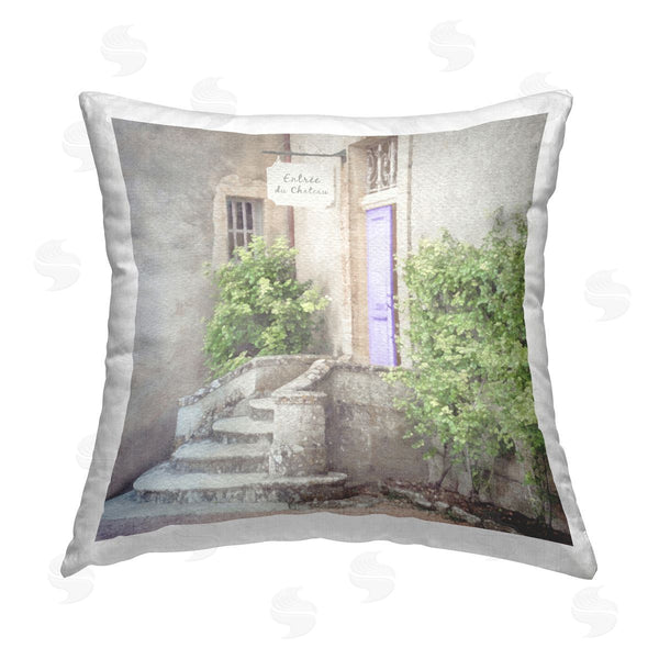 stupell industries LSR Design Studio | Violet Door Architecture Printed Throw Pillow