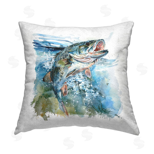 Stupell Industries LSR Design Studio | Water Splashing Fish Printed Throw Pillow