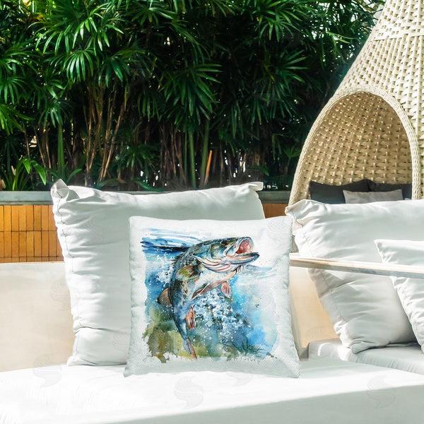 Stupell Industries LSR Design Studio | Water Splashing Fish Printed Throw Pillow