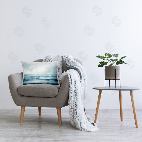 Stupell Industries LSR Design Studio | Watercolor Moody Waves Printed Throw Pillow