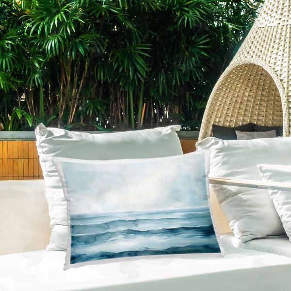 Stupell Industries LSR Design Studio | Watercolor Moody Waves Printed Throw Pillow