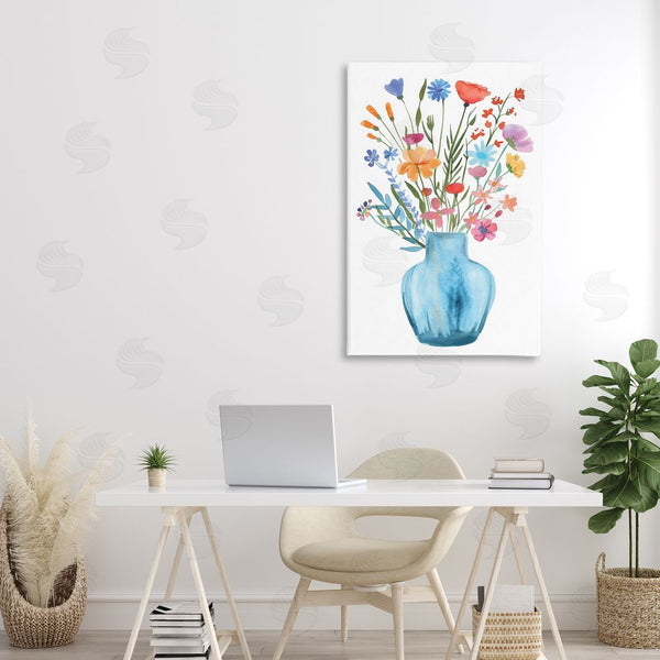 Stupell Industries LSR Design Studio | Watercolor Vase Blue Bouquet Wall Art