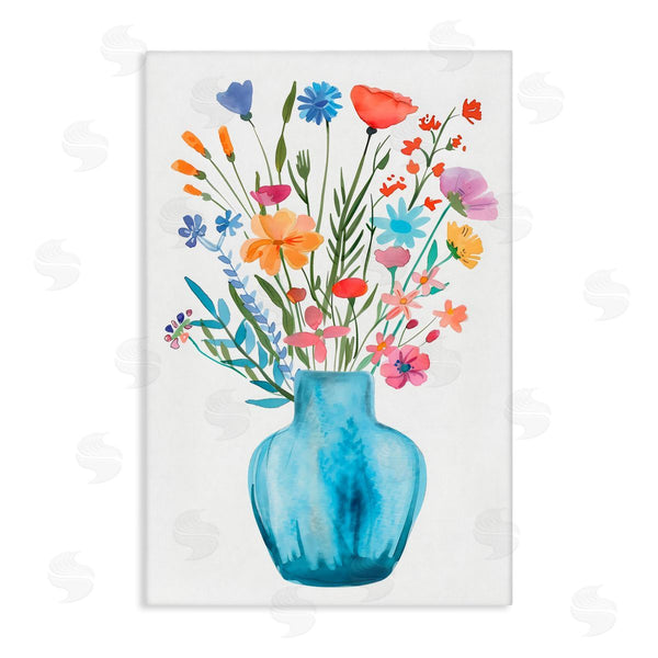 stupell industries LSR Design Studio | Watercolor Vase Blue Bouquet Wall Art