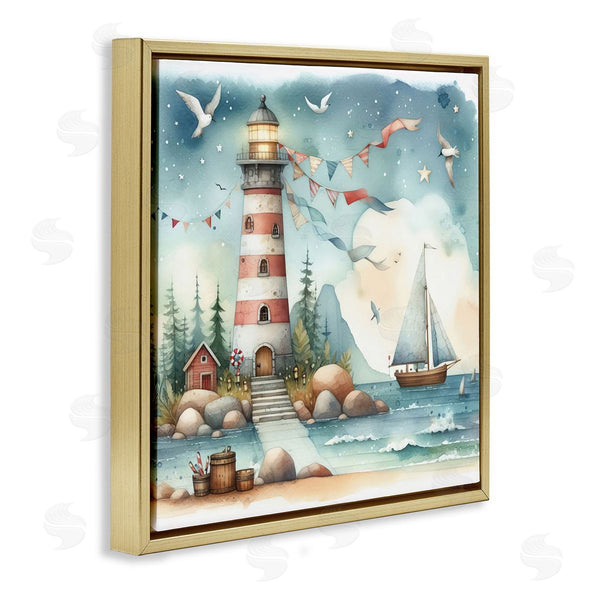 Stupell Industries LSR Design Studio | Whimsical Lighthouse & Birds