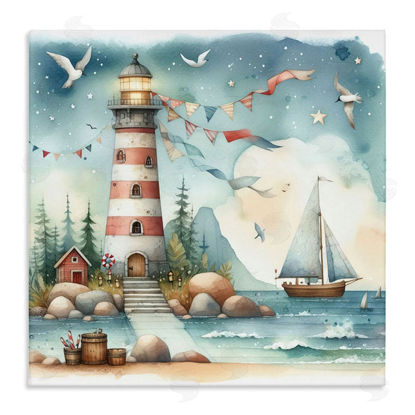 stupell industries LSR Design Studio | Whimsical Lighthouse & Birds