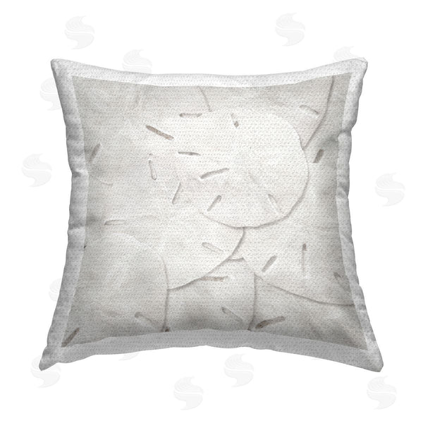 Stupell Industries LSR Design Studio | White Beach Sand Dollars Printed Throw Pillow