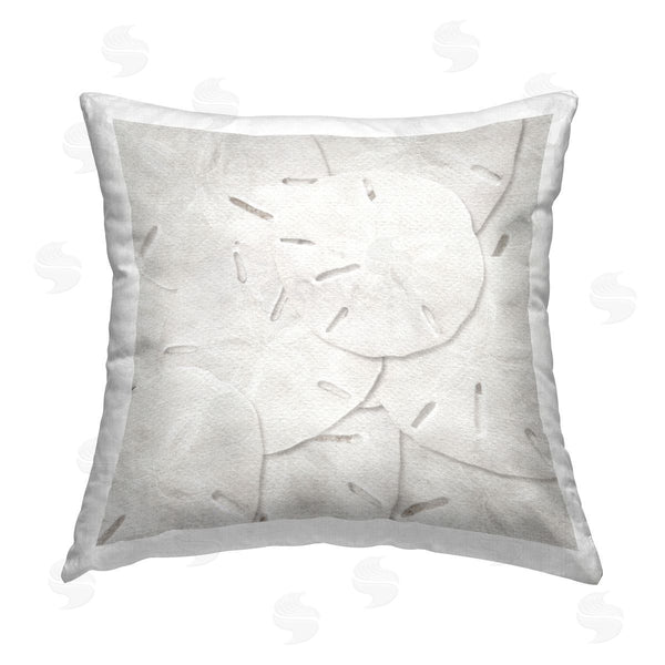 stupell industries LSR Design Studio | White Beach Sand Dollars Printed Throw Pillow