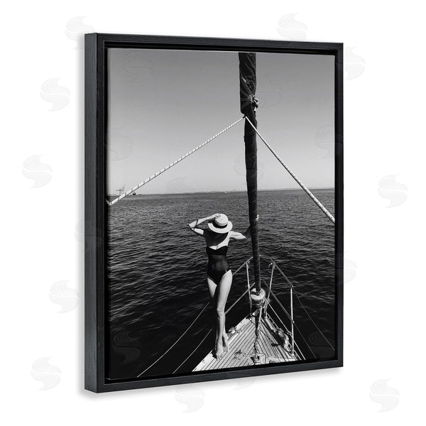 Stupell Industries LSR Design Studio | Woman Posing On Boat Wall Art