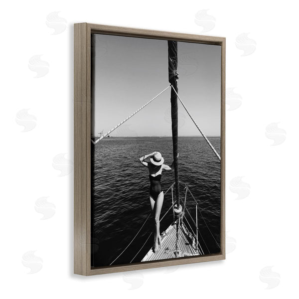 Stupell Industries LSR Design Studio | Woman Posing On Boat Wall Art