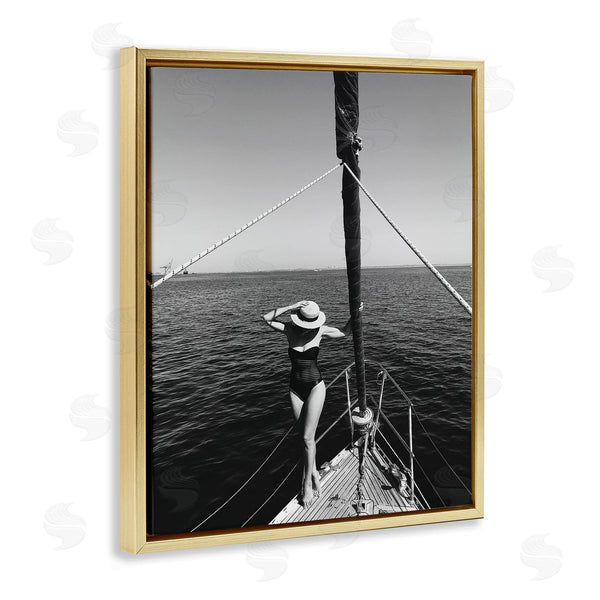 Stupell Industries LSR Design Studio | Woman Posing On Boat Wall Art