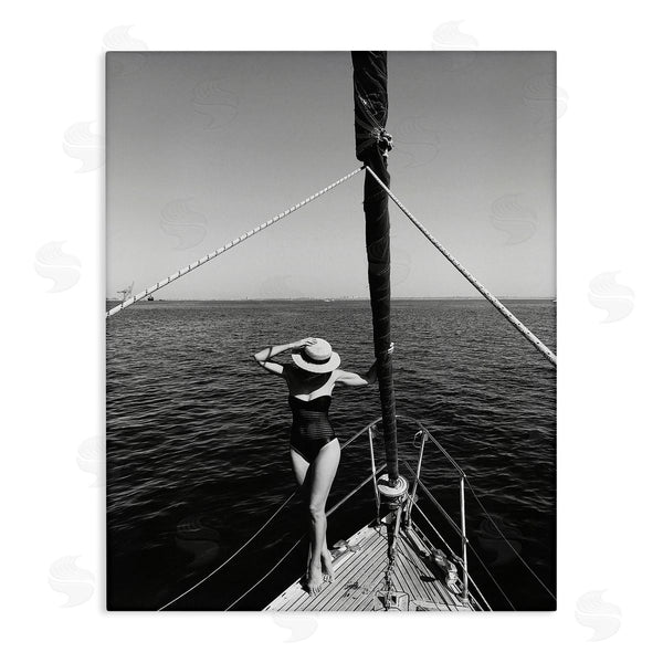 stupell industries LSR Design Studio | Woman Posing on Boat Wall Art