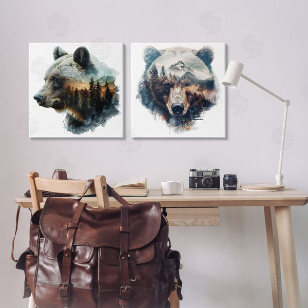 Stupell Industries LSR Design Studio | Woodland Bear Forest Silhouettes Wall Art
