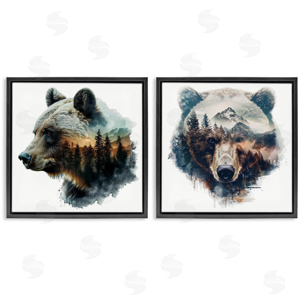 Stupell Industries LSR Design Studio | Woodland Bear Forest Silhouettes Wall Art
