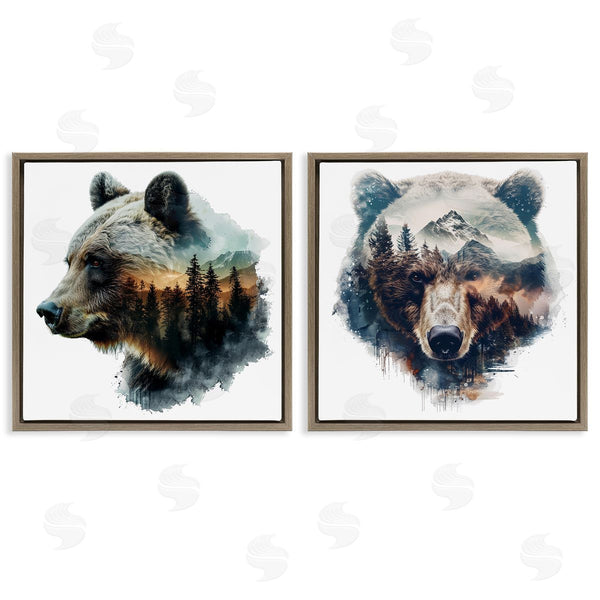 Stupell Industries LSR Design Studio | Woodland Bear Forest Silhouettes Wall Art