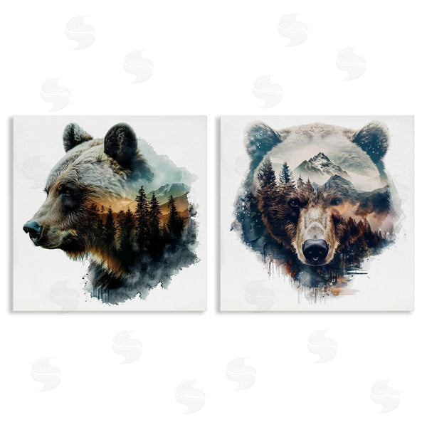 stupell industries LSR Design Studio | Woodland Bear Forest Silhouettes Wall Art