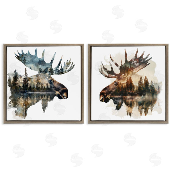 Stupell Industries LSR Design Studio | Woodland Moose Forest Silhouettes Wall Art