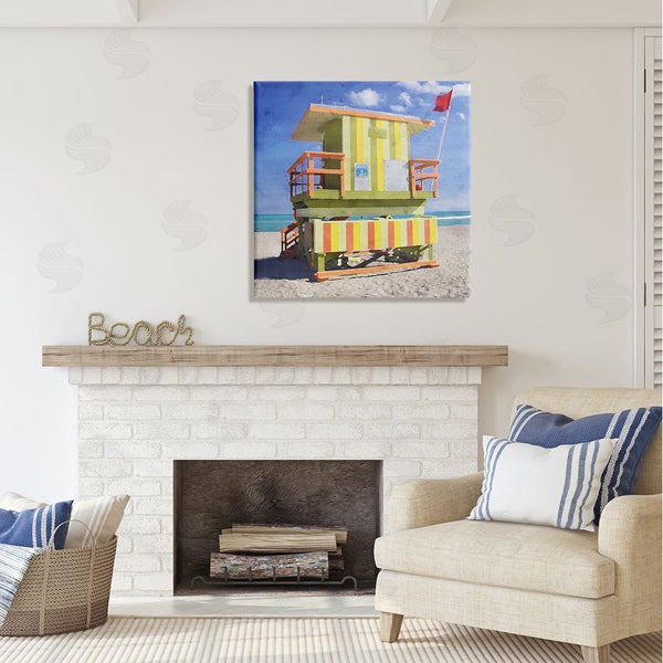 Stupell Industries LSR Design Studio | Yellow Summer Beach Hut Wall Art