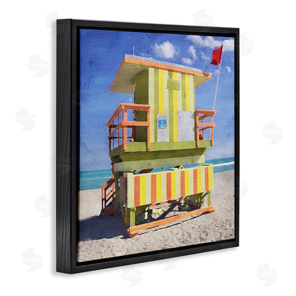 Stupell Industries LSR Design Studio | Yellow Summer Beach Hut Wall Art