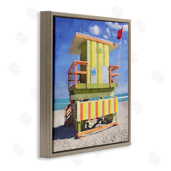Stupell Industries LSR Design Studio | Yellow Summer Beach Hut Wall Art