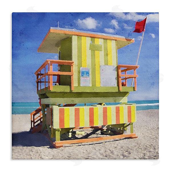 stupell industries LSR Design Studio | Yellow Summer Beach Hut Wall Art