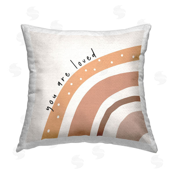 Stupell Industries LSR Design Studio | You Are Loved Rainbow Printed Throw Pillow