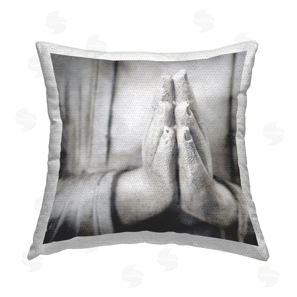 Stupell Industries LSR Design Studio | Zen Statue Praying Hands Printed Throw Pillow