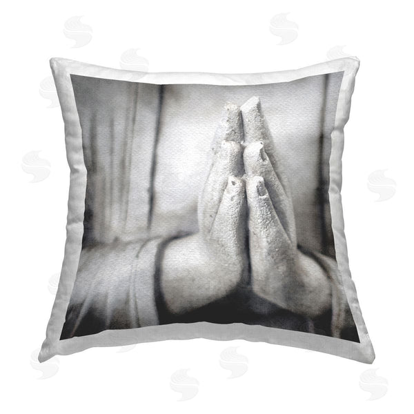 stupell industries LSR Design Studio | Zen Statue Praying Hands Printed Throw Pillow