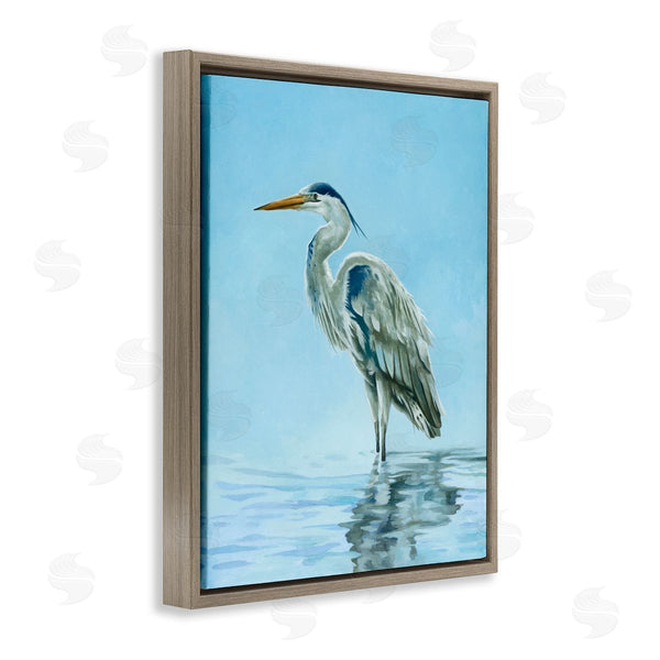 Stupell Industries Lucca Sheppard | Blue Heron Shallow Waters Aquatic Bird Painting Wall Art