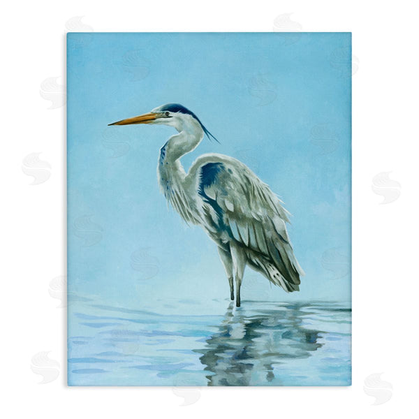 stupell industries Lucca Sheppard | Blue Heron Shallow Waters Aquatic Bird Painting Wall Art