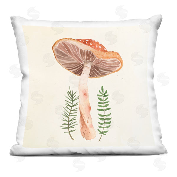 stupell industries Lucca Sheppard | Cottage Mushroom Botanical Leaves Printed Throw Pillow
