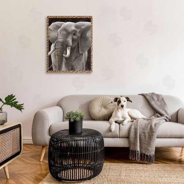 Stupell Industries Lucca Sheppard | Elephant With Geometric Border Wall Art