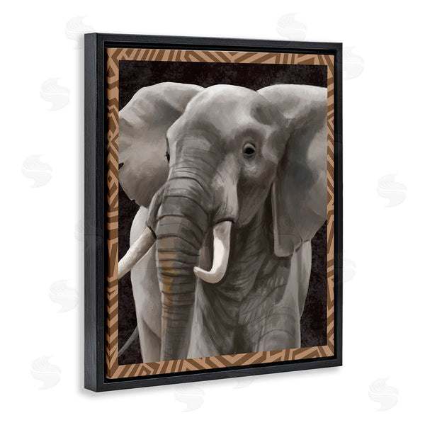 Stupell Industries Lucca Sheppard | Elephant With Geometric Border Wall Art
