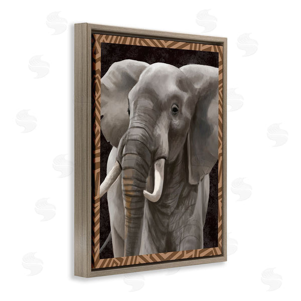 Stupell Industries Lucca Sheppard | Elephant With Geometric Border Wall Art