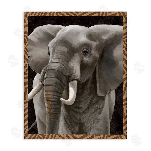stupell industries Lucca Sheppard | Elephant with Geometric Border Wall Art