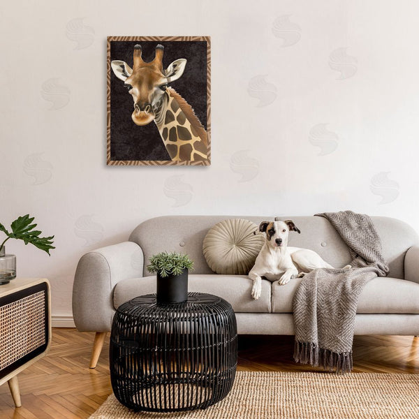 Stupell Industries Lucca Sheppard | Giraffe With Geometric Border Wall Art