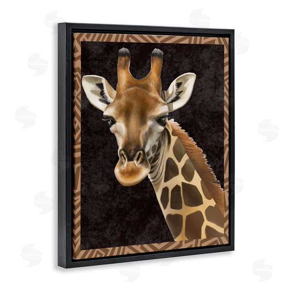 Stupell Industries Lucca Sheppard | Giraffe With Geometric Border Wall Art