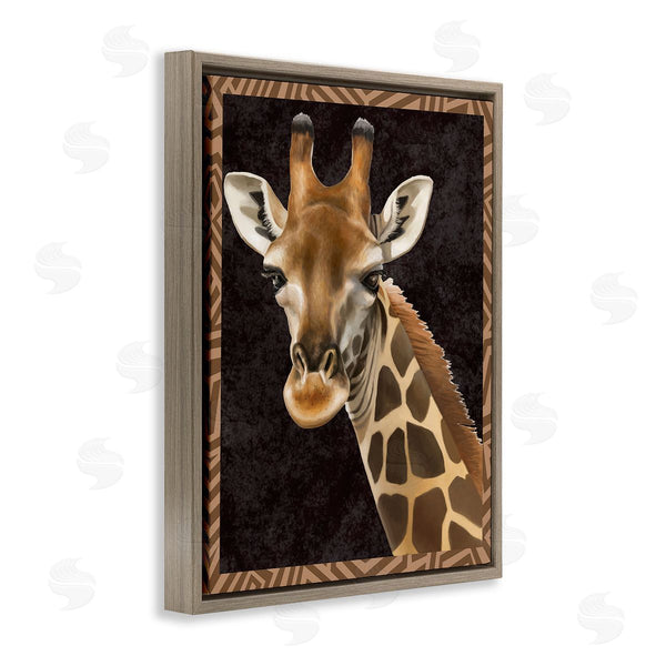 Stupell Industries Lucca Sheppard | Giraffe With Geometric Border Wall Art