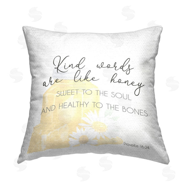 Stupell Industries Lucca Sheppard | Kind Words Like Honey Printed Throw Pillow
