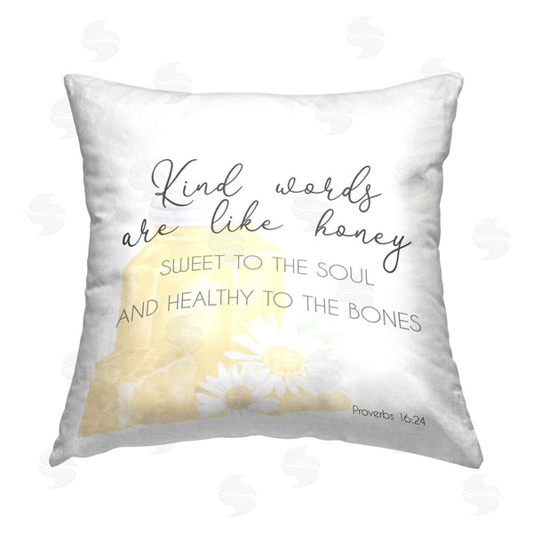 stupell industries Lucca Sheppard | Kind Words Like Honey Printed Throw Pillow